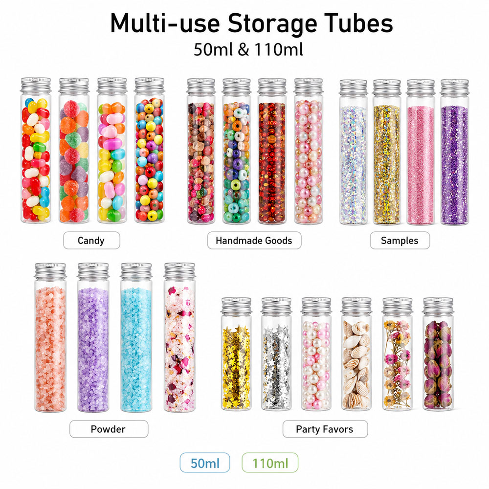 20pcs 50ml/100ml Clear Flat Tu - Wedding Decoration Supply 评论和价格