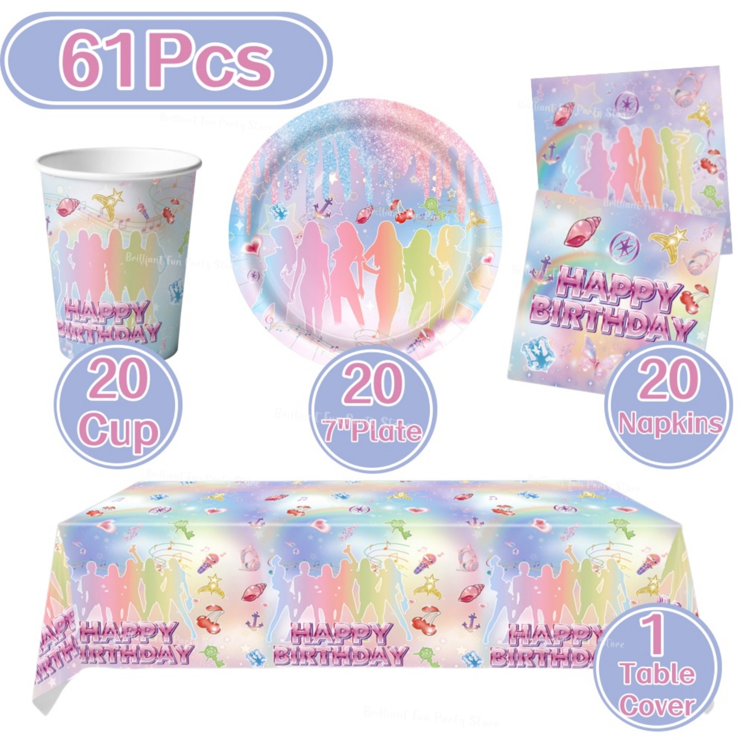 61Pcs Kpop FansBirthday Dispos - Wedding Supply Kit 评论和价格