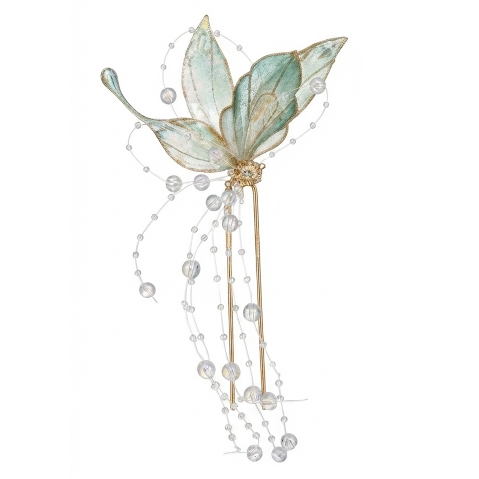 Women Butterfly Tassel Hairpin - Wedding Decoration Supply 评论和价格