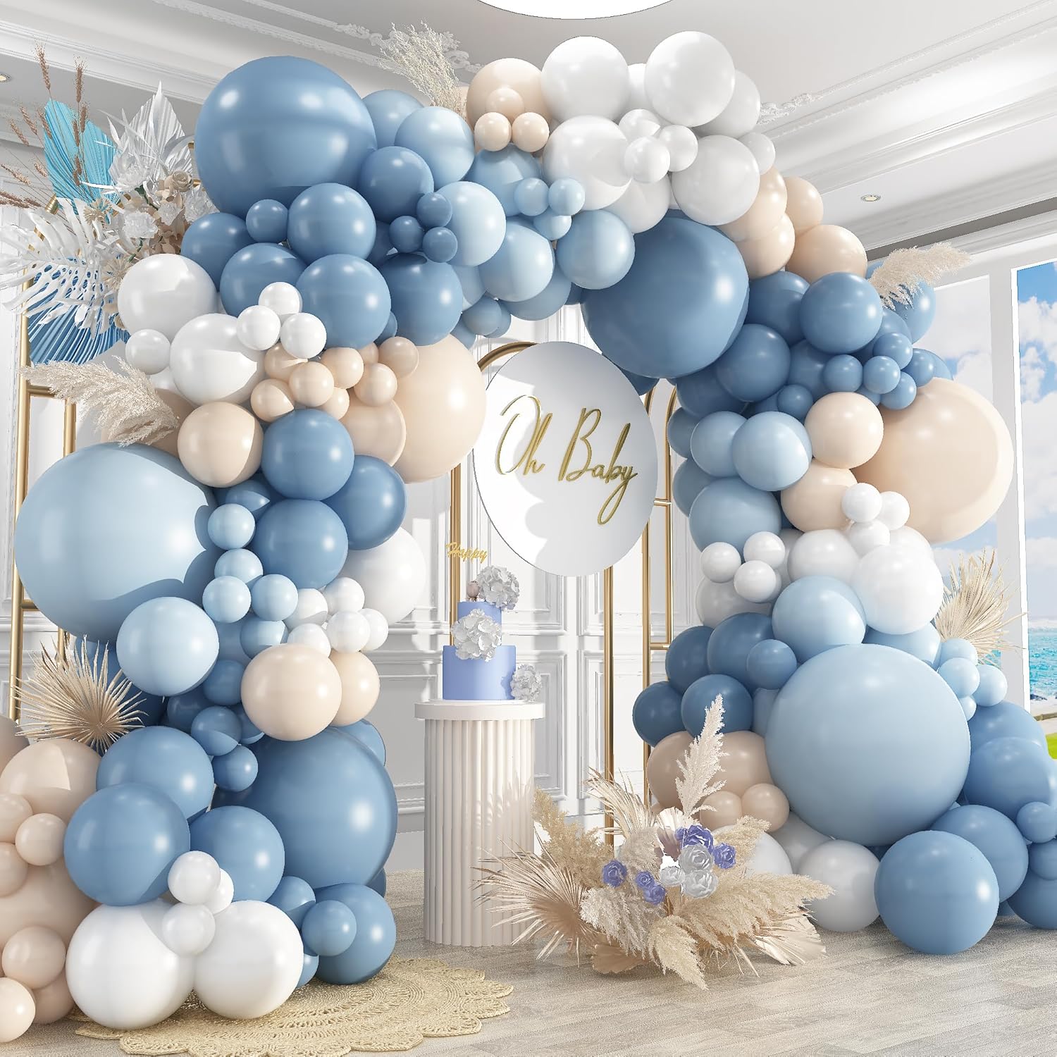 Dusty Blue Sand White Latex Ba - Wedding Supply Kit 评论和价格