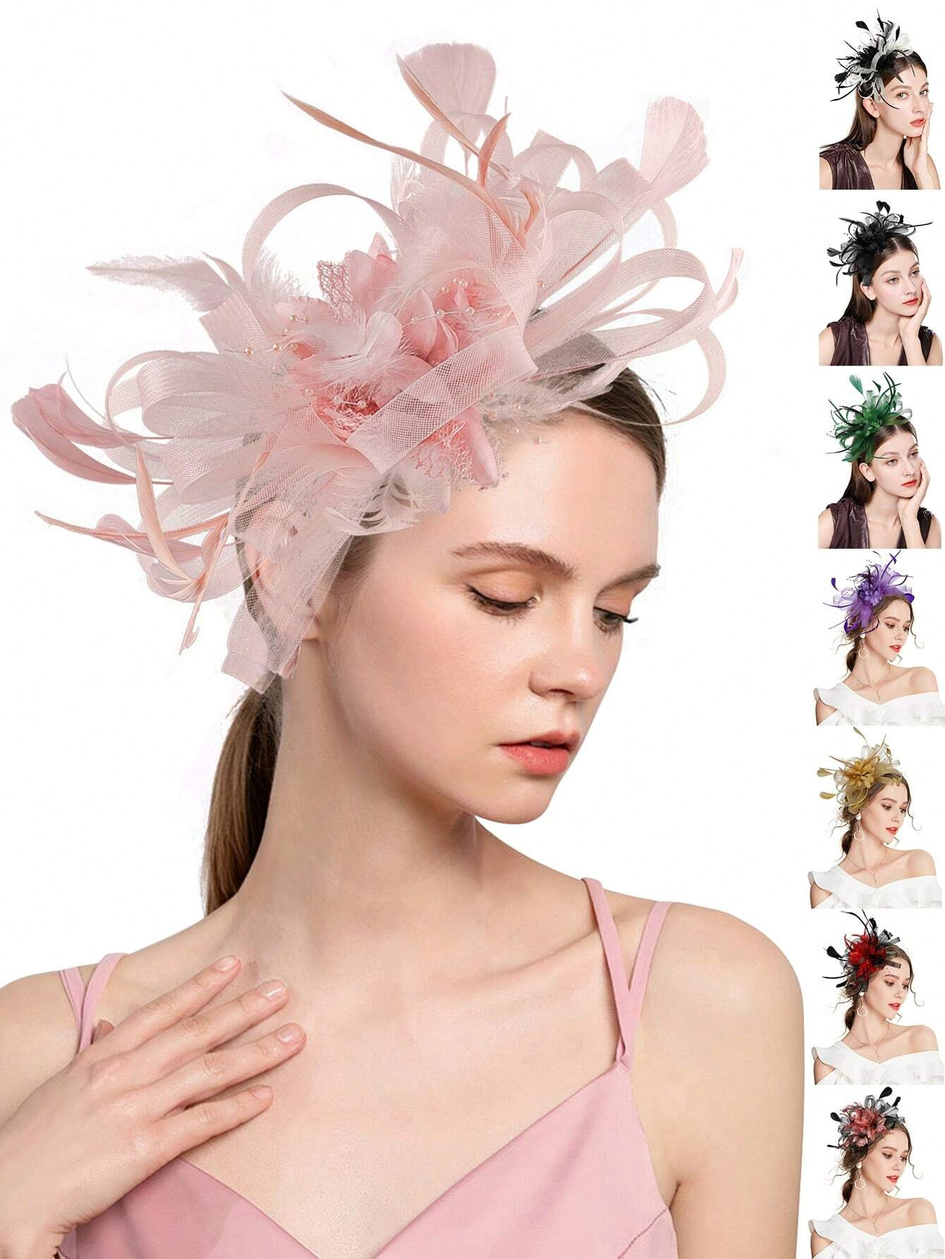 1pc Fascinator Headband With F - Wedding Dress Supply 评论和价格