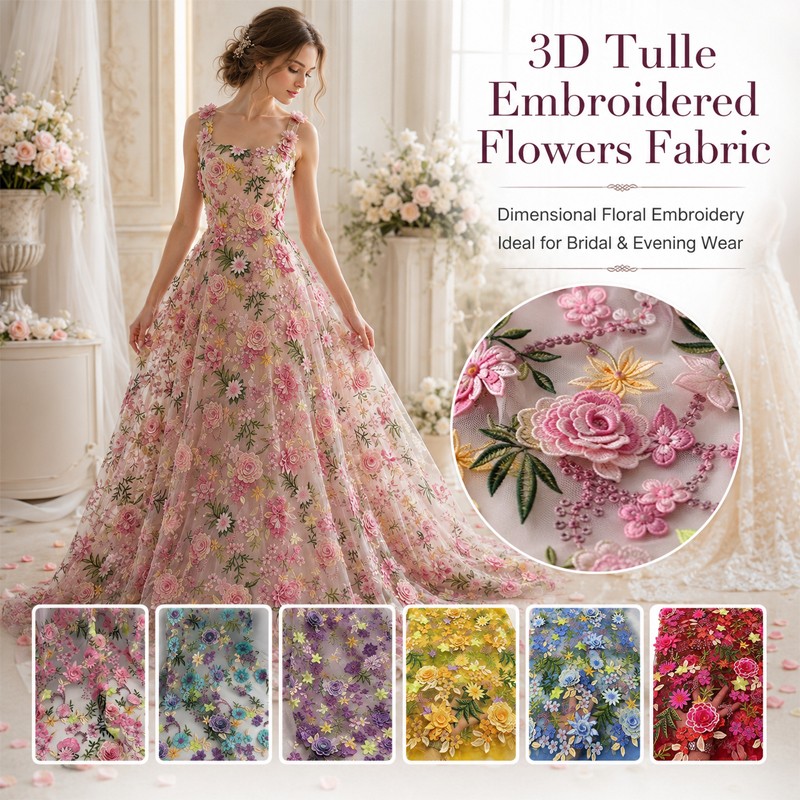 90x130cm 3D Floral Embroidered - Wedding Floral Supply 评论和价格