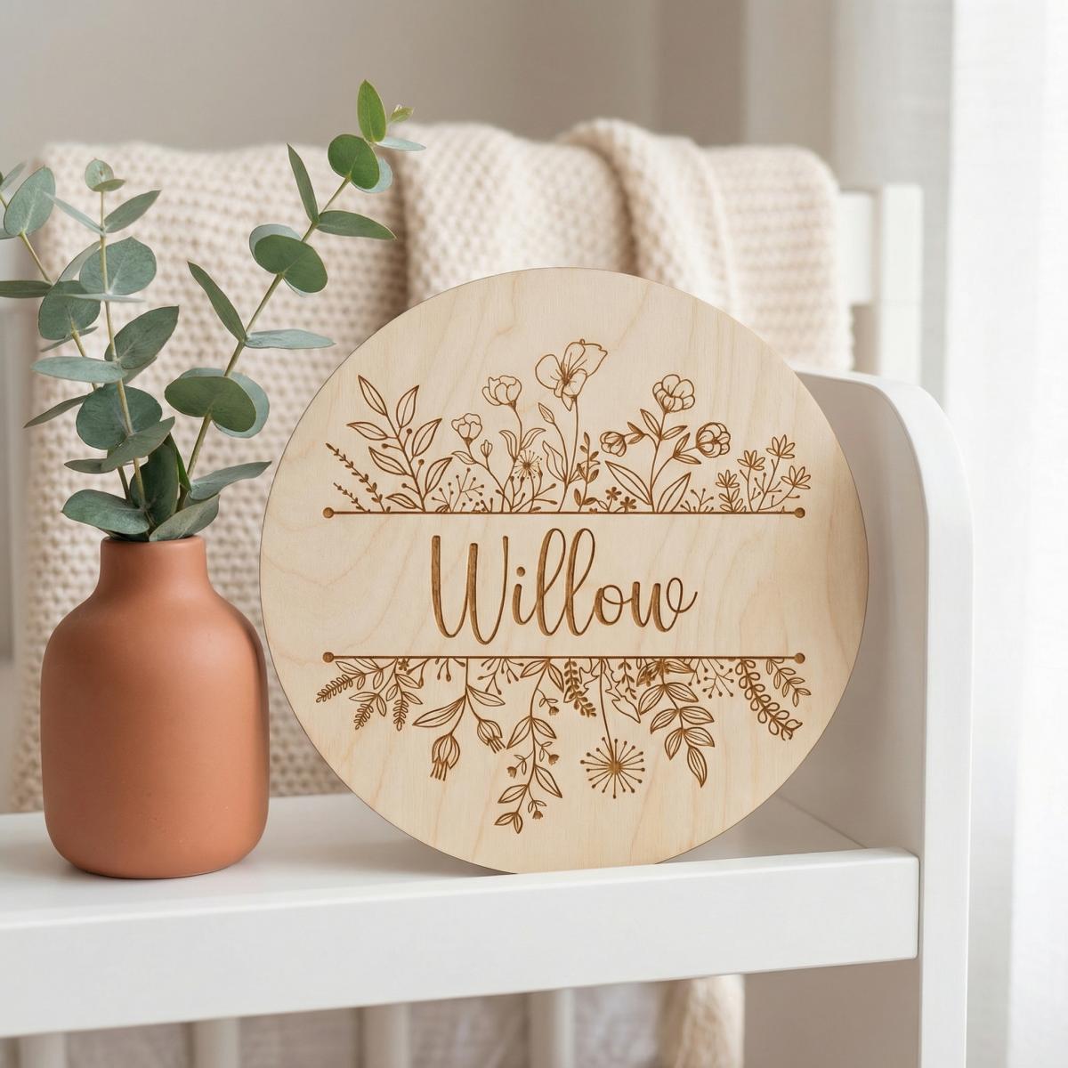 Personalized Floral Round Wood - Wedding Decoration Supply 评论和价格