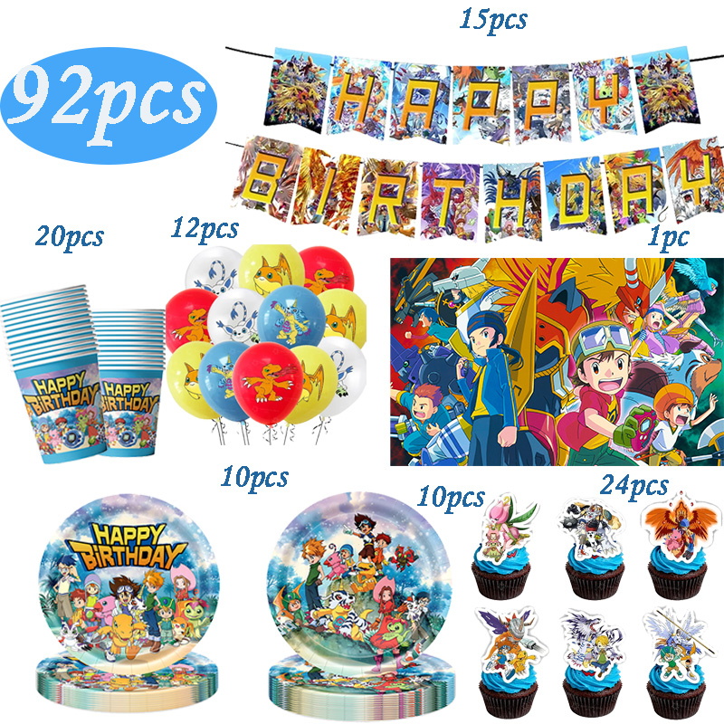 Digimon Themed Birthday Party  - Wedding Supply Kit 评论和价格