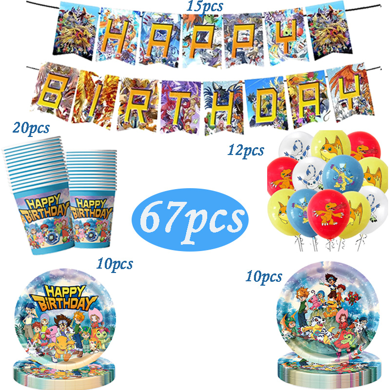 Digimon Themed Birthday Party  - Wedding Supply Kit 评论和价格
